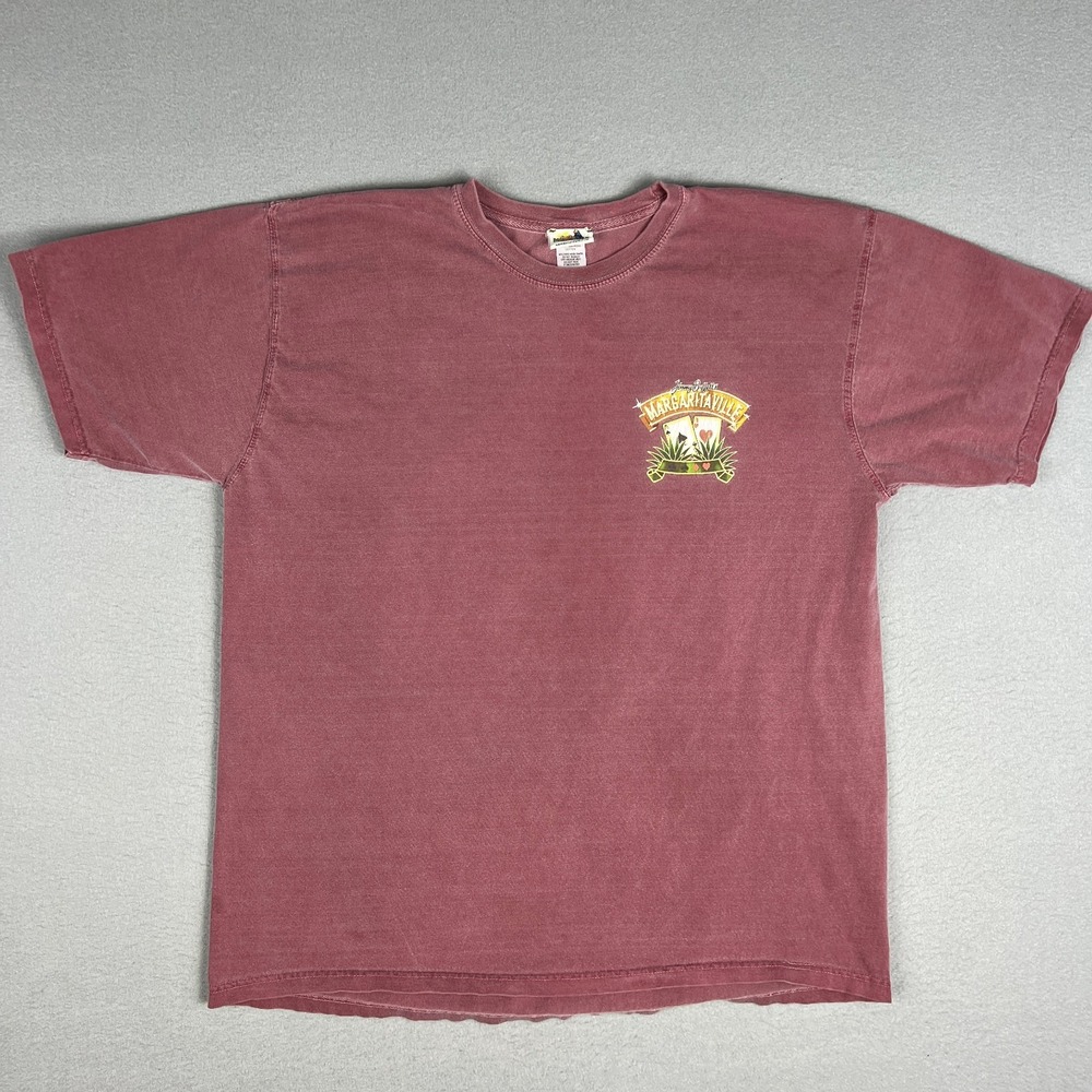 Y2K Jimmy Buffett Margaritaville T Shirt Fits Large Las Vegas Cards Pin Up USA